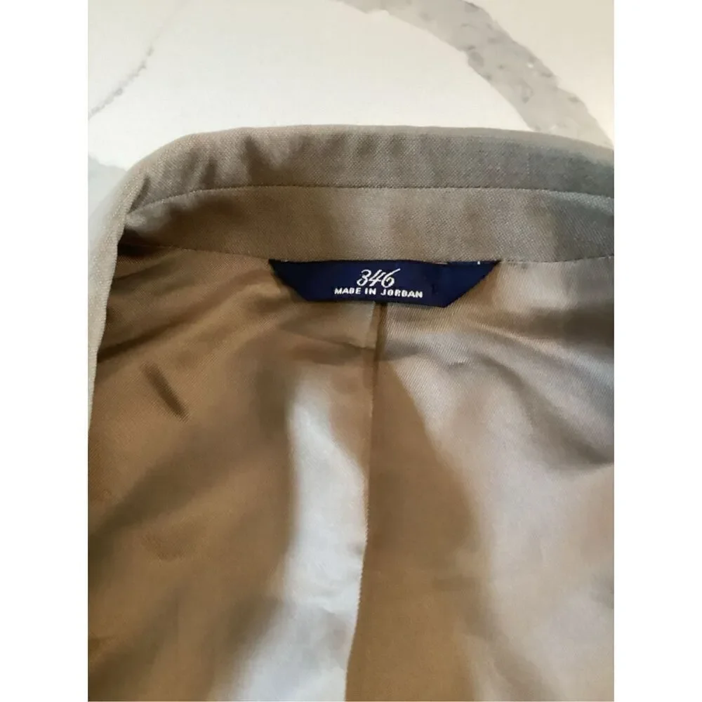 346 Brooks Brothers Stretch Wool Blend Blazer Sz 44R Suit Jacket Khaki